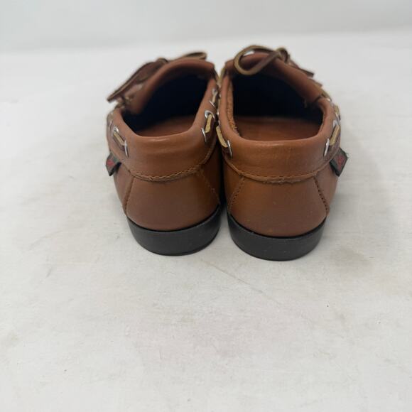 Vintage G.H. Bass & Co Fringe Moccasin Boat Shoes Brown Leather Size 7 - Picture 7 of 15